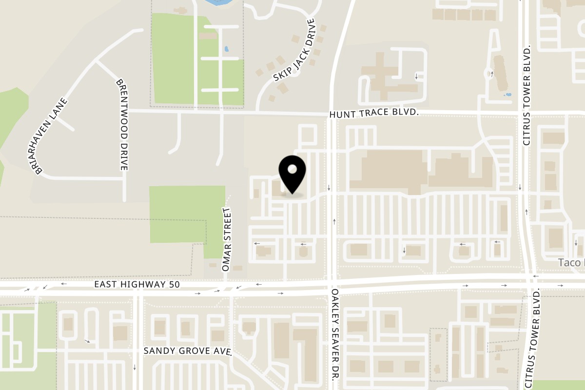 Map showing the location of Root & Branch Bistro + Bar on 1200 Oakley Seaver Dr #102 in Clermont